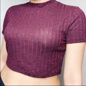 Forever 21 | ribbed mock neck crop top